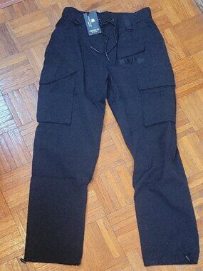 American Stitch Men's Black Cargo Utility Joggers Size Large